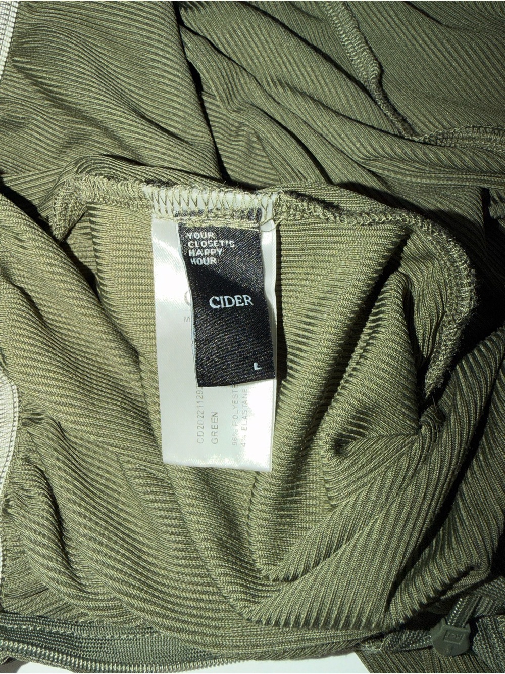 Cider Olive Green Sleeveless Wide-Leg Jumpsuit - Picture 11 of 11